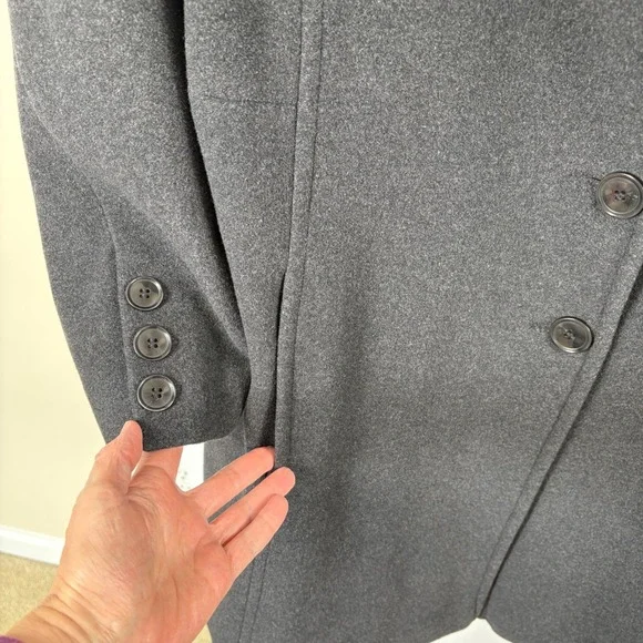 Vtg Larry Levine Women's Charcoal Gray Wool Blend Winter Coat Size 24 Classic